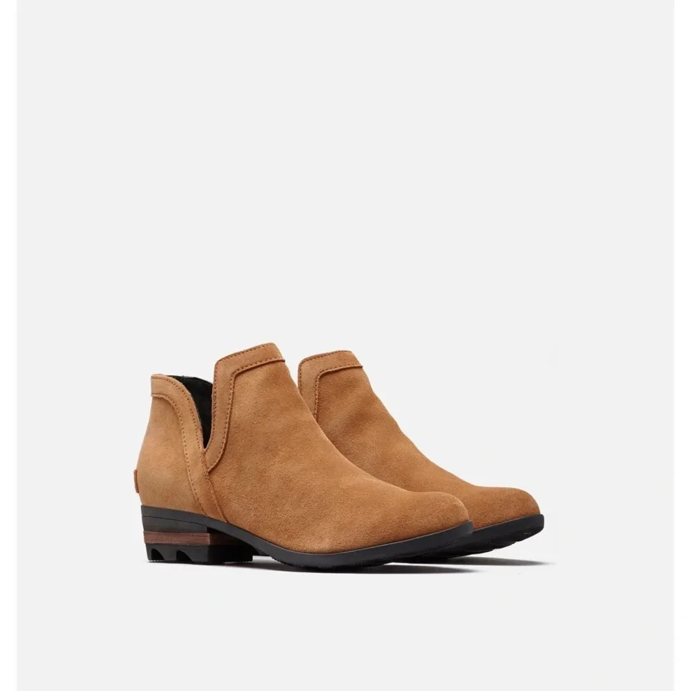 Sorel 10 Side Cut Out Lolla Ankle‎ Boot Bootie Suede Leather Tan Waterproof